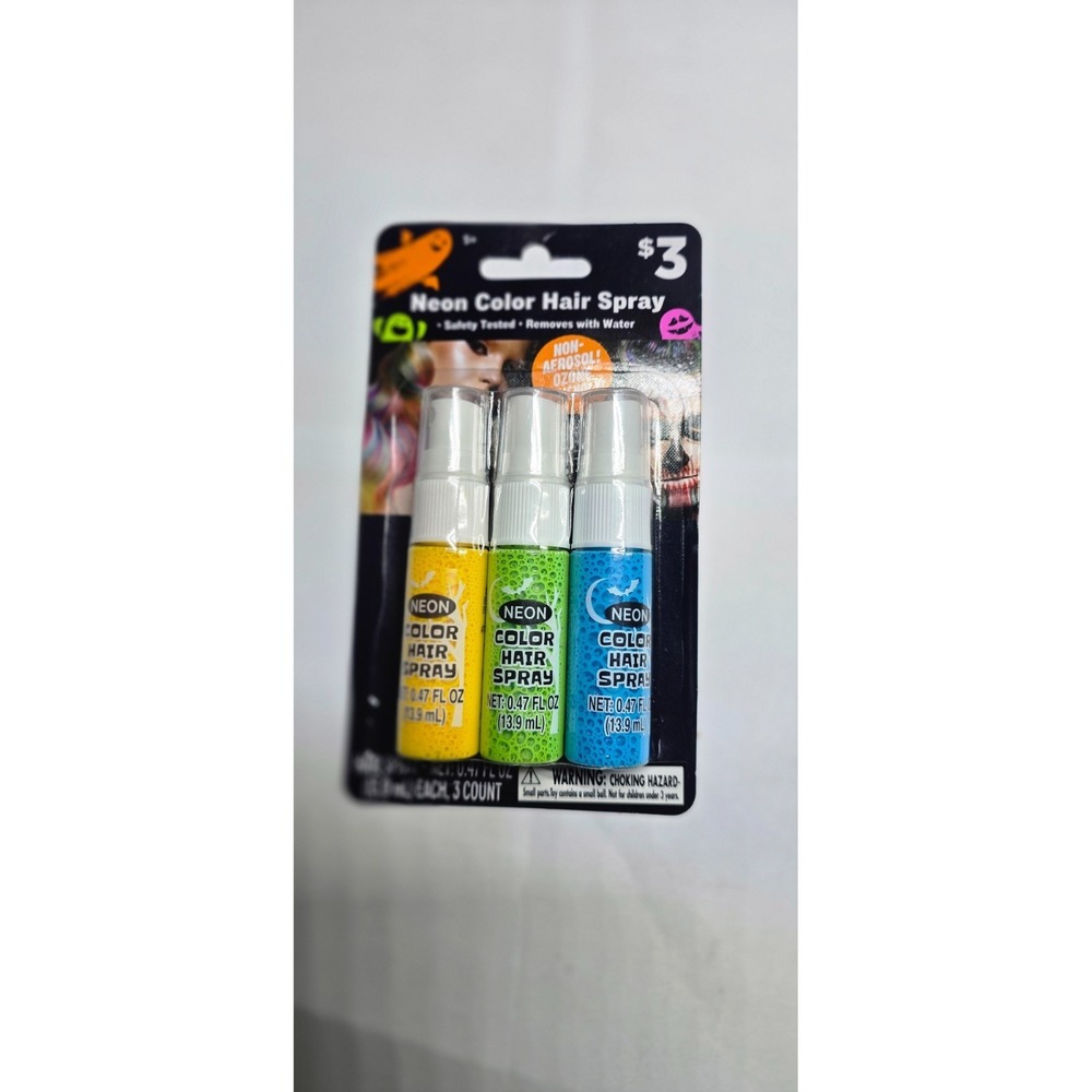 Neon color hair spray removes with water